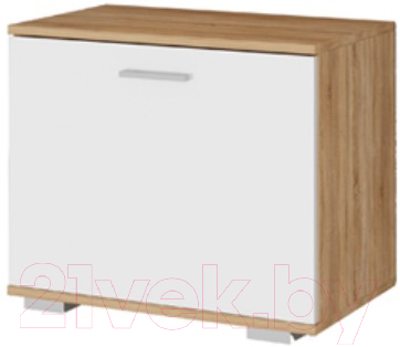 Тумба в прихожую Памир Италия О-600 (дуб сонома/белый глянец) - фото