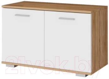 Тумба в прихожую Памир Италия О-800 (дуб сонома/белый глянец) - фото