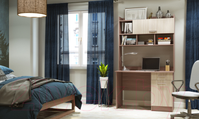 Письменный стол Памир ПКС-2 (ясень шимо темный/ясень шимо светлый)