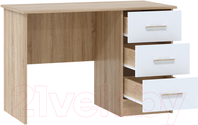 Письменный стол Памир ПКС-3 (дуб сонома/белый глянец)