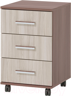 Тумба Памир ПКС-9 выкатная для стола (ясень шимо темный/ясень шимо светлый) - фото