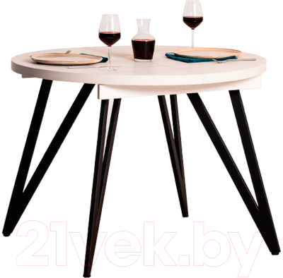 Обеденный стол Millwood Женева 3 Л D100x140x100x76 - фото