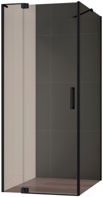 Душевой уголок Cezares SLIDER-AH-1-80-80/90-BR-NERO - фото