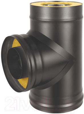 Тройник для дымохода Везувий 0.8мм д.115x200 (черный) - фото