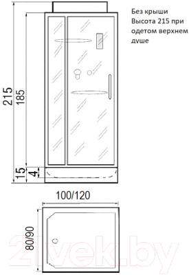 Душевая кабина RIVER Tana 120x90 Б/К