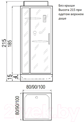 Душевая кабина RIVER Tana 80x80 Б/К