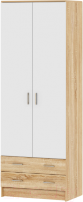 Шкаф Памир Беатрис Дуэт (дуб сонома/белый глянец) - фото