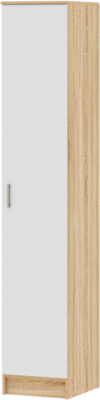 Шкаф-пенал Памир Беатрис Соло (дуб сонома/белый глянец) - фото