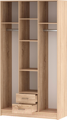 Шкаф Памир Беатрис Трио (дуб сонома/белый глянец)