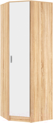 Шкаф Памир Беатрис угловой (дуб сонома/белый глянец) - фото