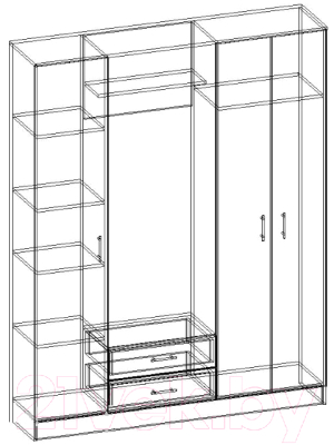 Секция в прихожую Памир ПВ-2 (ясень шимо темный/ясень шимо светлый)