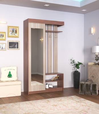 Секция в прихожую Памир ПВ-5 (ясень шимо темный/ясень шимо светлый)