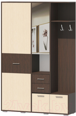 Секция в прихожую Памир ПВ-7 (венге/дуб белфорт) - фото