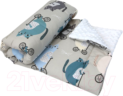 Плед для малышей Amarobaby Растем вместе Велосипедисты / AMARO-62RV-Ve - фото