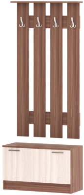 Секция в прихожую Памир ПЛ-2 (ясень шимо темный/ясень шимо светлый) - фото