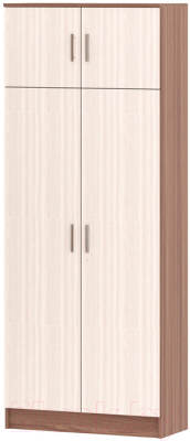 Шкаф Памир ПЛ-5 2-х створчатый в прихожую (ясень шимо темный/ясень шимо светлый) - фото