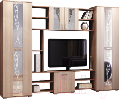 Стенка Памир Прага (ясень шимо темный/ясень шимо светлый) - фото