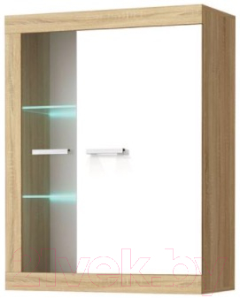 Шкаф навесной Памир Соната ВНС-800 (дуб сонома/белый глянец) - фото