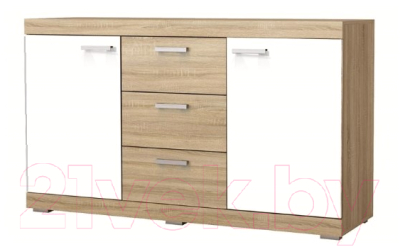 Тумба Памир Соната КС-1500 (дуб сонома/белый глянец) - фото