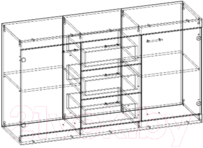 Тумба Памир Соната КС-1500 (дуб сонома/белый глянец)
