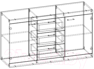 Тумба Памир Соната КС-1500 (дуб сонома/дуб сакраменто)