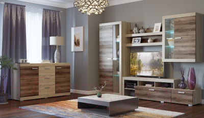 Тумба Памир Соната КС-1500 (дуб сонома/дуб сакраменто)