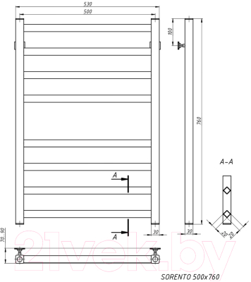 Полотенцесушитель водяной Stinox Sorento 50x80 / sor80