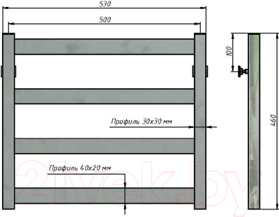 Полотенцесушитель водяной Stinox Verona 50x50 / ver50 Ral 9005