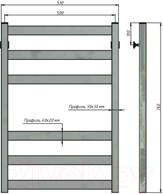Полотенцесушитель водяной Stinox Verona 50x80 / ver80