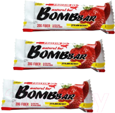 Набор протеиновых батончиков Bombbar Клубника