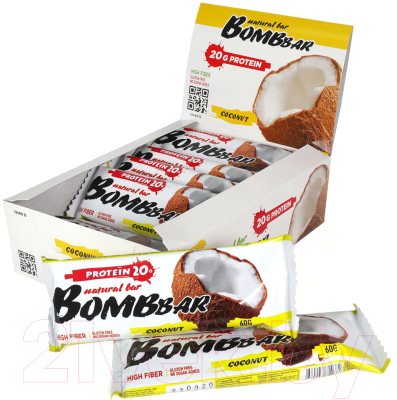 Набор протеиновых батончиков Bombbar Кокос