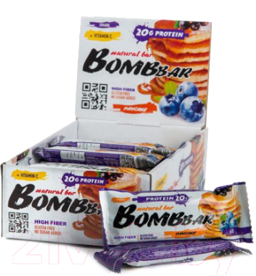 Набор протеиновых батончиков Bombbar Смородиново-черничный панкейк - фото