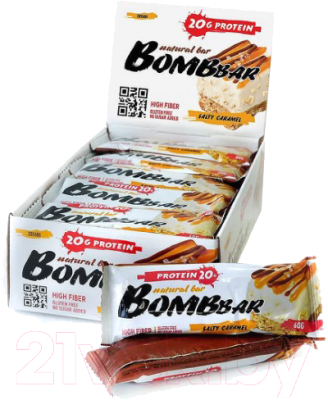 Набор протеиновых батончиков Bombbar Соленая карамель - фото