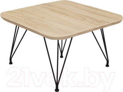 Журнальный столик Sheffilton SHT-TU29/H36/ЛДСП 60x60 (дуб сонома/черный муар) - фото