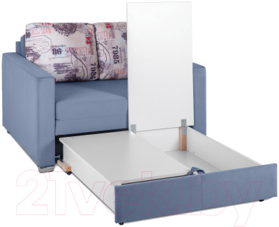 Диван KRONES Афродита выкатной 195x120 (велюр серый/рисунок)