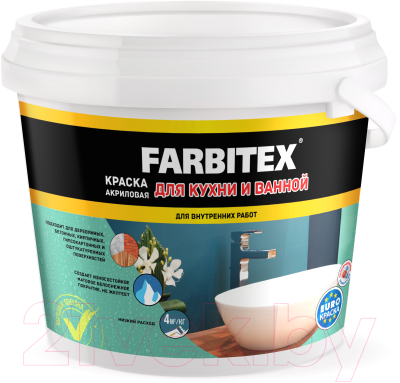 Краска Farbitex Для кухни и ванной - фото