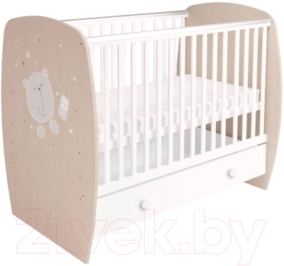 Детская кроватка Polini Kids French 710 Teddy с ящиком
