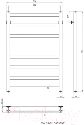 Полотенцесушитель водяной Stinox Prestige 50x80 / pr80
