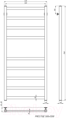 Полотенцесушитель водяной Stinox Prestige 50x120 / pr120