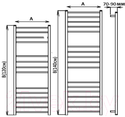 Полотенцесушитель водяной Stinox Classic Luxe 50x120 / cl120l Ral 9005