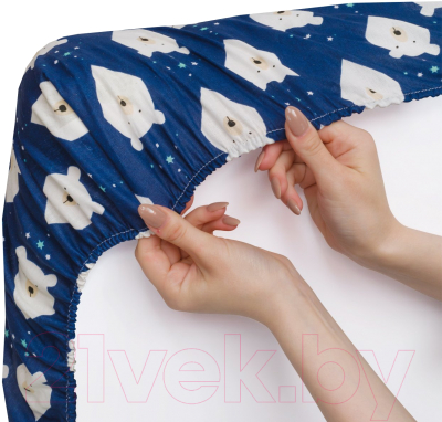 Простыня для малышей Amarobaby Белые медведи / AMARO-5102-BM