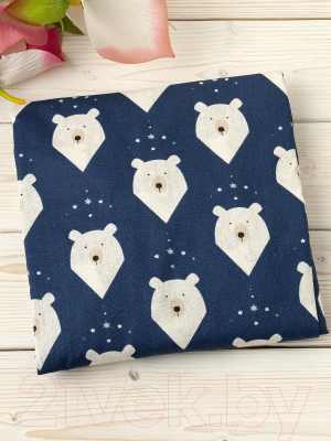 Простыня для малышей Amarobaby Белые медведи / AMARO-5102-BM