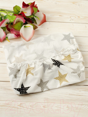 Простыня для малышей Amarobaby Звезды / AMARO-5102-ZP