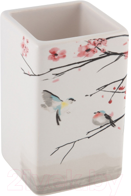 Стакан для зубной щетки и пасты Рыжий кот Сакура TU-S / 006518 - фото