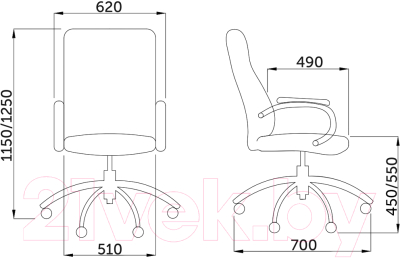 Кресло офисное AksHome King A, кожа