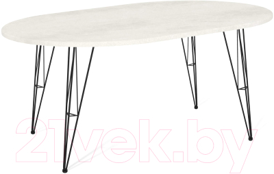 Обеденный стол Sheffilton SHT-TU10/120-80 МДФ (черный муар/бетон кремовый) - фото