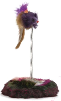 Игрушка для кошек Beeztees Плюшевая мышь на пружине / 430311