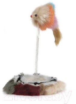 Игрушка для кошек Beeztees Плюшевая мышь на пружине / 430311