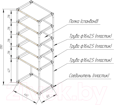 Тканевый шкаф Sheffilton STH-SS15-P с чехлом