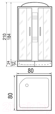 Душевая кабина RIVER Quadro 80/24 МТ